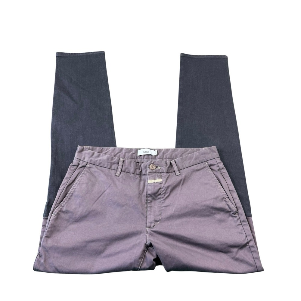 CLOSED Gray Colorblock Heavy Twill Cotton Men’s Chino Pant Size 33x33